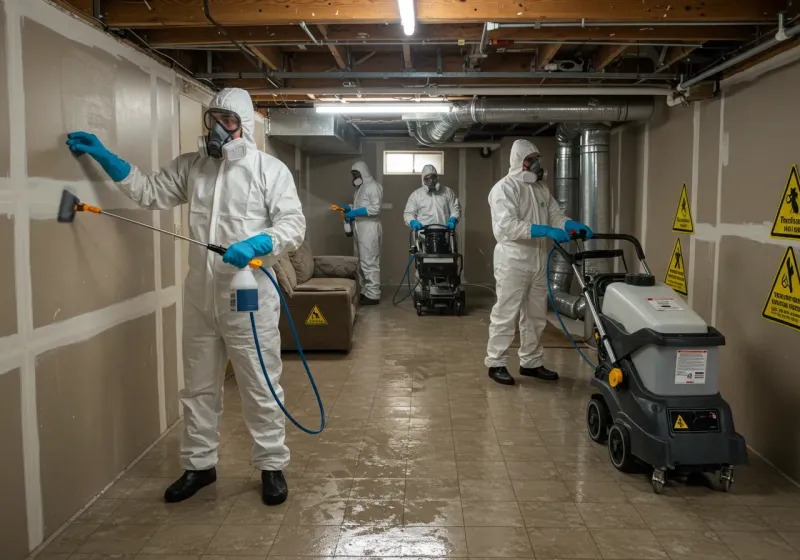 Basement Moisture Removal and Structural Drying process in North Bend, NE